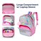 Eazy Kids - 18" School Bag, Bento Box, Stainless Steel 640ml Water Bottle, Lunch Bag, Pencil Case, Set of 5 - Girl Power Pink