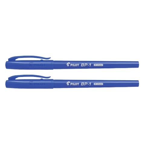 PILOT BALL PEN FINE 2PC BLUE