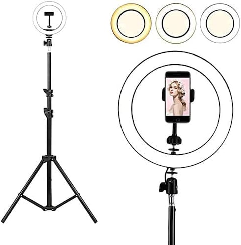 Generic 10&quot; Selfie Ring Light With 210Cm Long Tripod Stand &amp; Cell Phone Holder - For iPhone Android, Live Stream/Makeup,TikTok,Instagram, Youtube Video Photography (210cm)