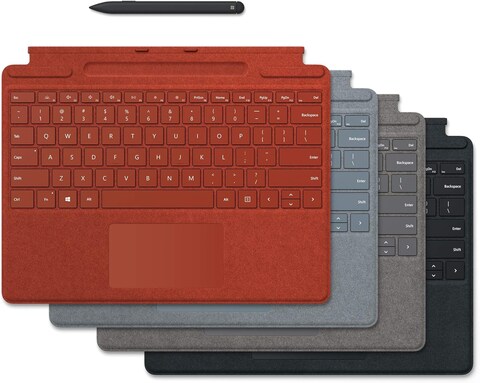 Microsoft Surface Pro X Signature Keyboard With Slim Pen - Poppy Red, 25O-00021