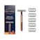 King C. Gillette Double Edge Safety Razor With 5 Platinum Coated Blades Silver 6 count