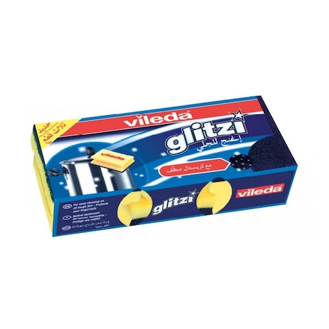 Vileda Glitzi Crystal Scourer Sponge - 3 Pieces