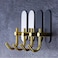 ZALCOON Golden Cloth Hook for bathroom, kitchen,  (Black) Towel robe Hook,  Stainless Steel, With Marble Oval Plate  Heavy Duty Wall Mounted Robe Hooks , Bathroom Organizer (Pack of 2)