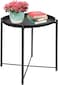 Sky-Touch Tray Table With Detachable Tray Top, Round Metal Waterproof Coffee Table, For Living Room, Bedroom, Balcony, Office, 42&times;42&times;53cm, Black