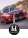 Honda Logo Keychain - Elegant Black &amp; Silver Finish - Durable Metal Construction