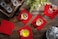 Lavish [ 50-Pieces ] Red, Disposable Napkin Paper Tissue Size 40 X 40 cm