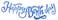 Party Time 1 Set Blue Glittery Happy Birthday Banner, Cursive Happy Birthday Banner For Birthay Party Decoration, Birthday Bunting Banner (18x100cm) - Party Supplies