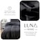 Luna Home Premium Queen/Double Size 6 Pieces Bedding Set Without Filler, Plain Black Color