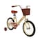 Mogoo Retro Kids Road Bike For 5-8 Years Old Girls &amp; Boys, Adjustable Seat, Handbrake, Reflectors, Chainguard, Classic Style, Vintage Basket, 16 Inch Bicycle With Training Wheels, Gift For Kids, Beige