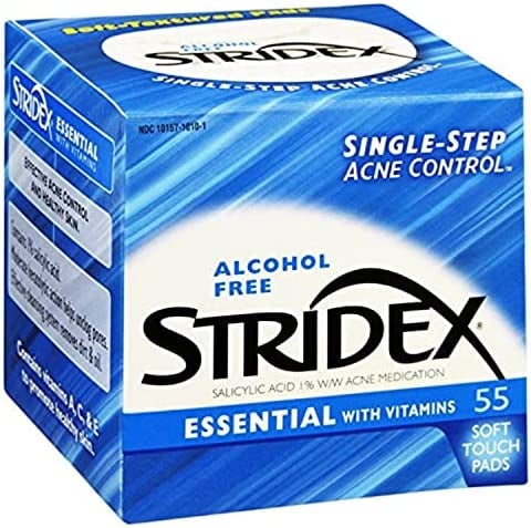 Stridex Salicylic Acid 1% W/W Acne Medication Essential With Vitamins 55 Soft Touch Pads