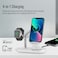 Promate Wireless Charging Station, 4-in-1 Charging Dock with 5W Magnetic MFi Apple Watch Charger, 15W Qi Charging Stand, 24W USB-C Power Delivery Port and 5W/10W Qi Charging Pad, Bonsai Grey