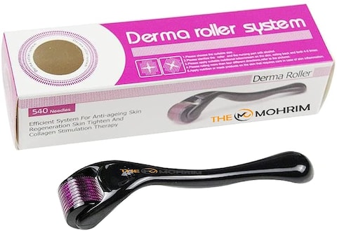 The Mohrim Derma Roller Micro Needling System To Reduce Wrinkles, Sun Damage, Dark Spots, Scars, Stretch Marks To Use On Face, Eyes, Body