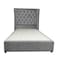 In House Lychee Velvet Bed Frame - Single - 200x100 cm - Gray