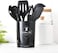 11 Pcs Silicone Kitchen Utensils Set Heat Resistant Cooking Tools for Non Stick Cookware Easy to Clean Kitchen Baking Kit with Holder, Black
