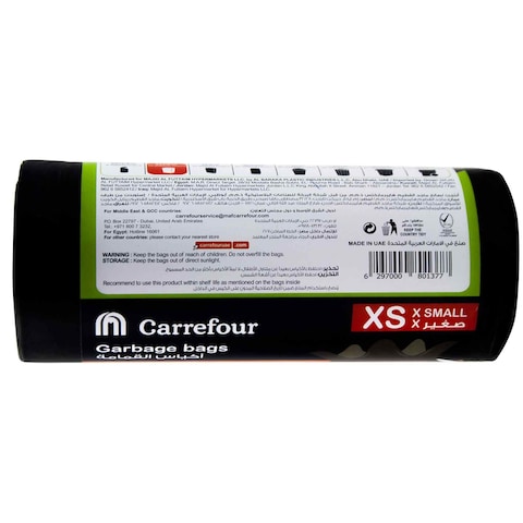 Carrefour 10 Gallon Wavetop Oxo Biodegradable Black Extra Small 30 Garbage Bags