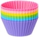 SKY TOUCH 12Pcs/pack 7cm Silicone Soft Round Cake Muffin Chocolate Cupcake Liner Baking Cup Mold, Multicolor