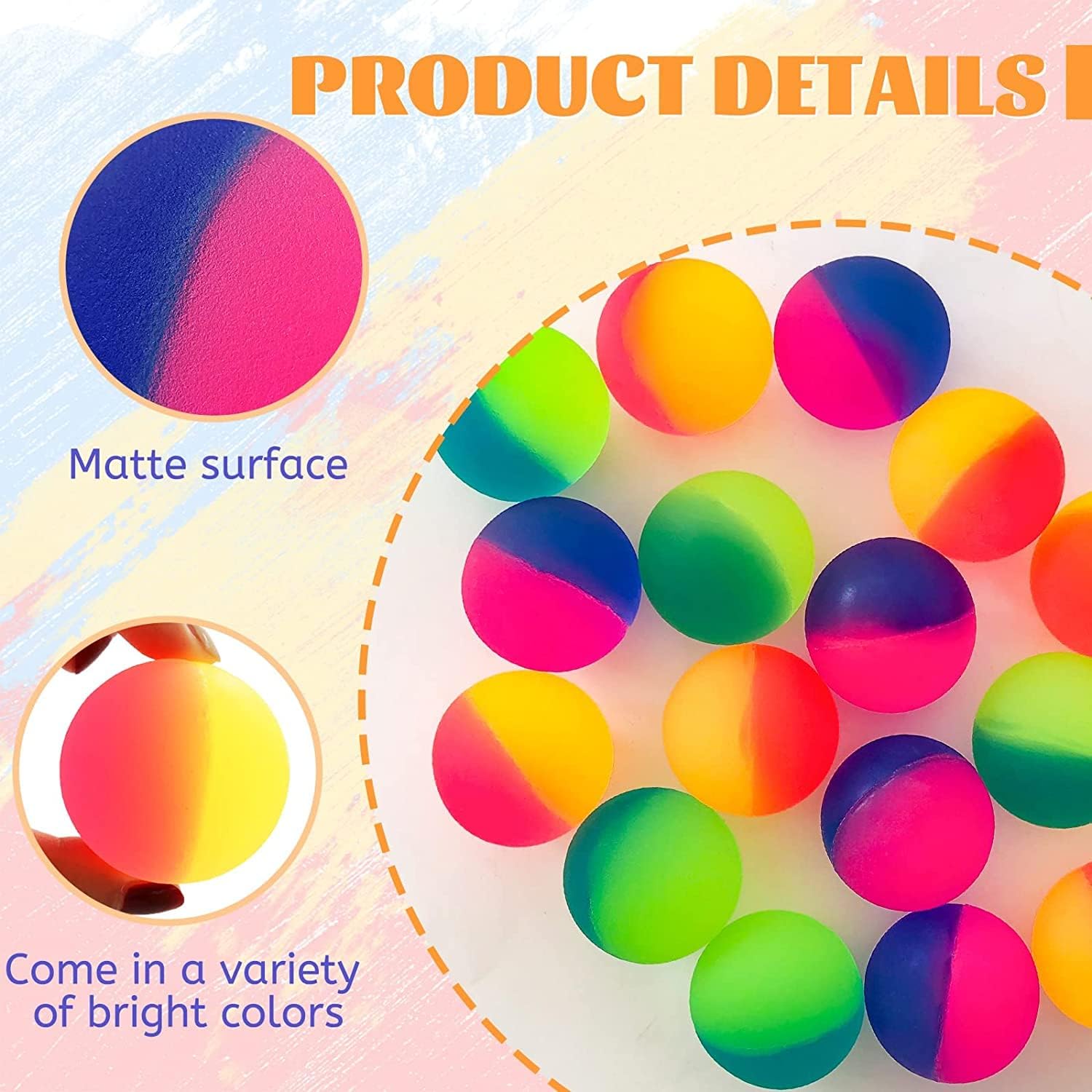 Generic Bouncy Balls For Kids Return Gifts For Birthday Party/Colorful Rainbow Bouncy Balls Mini Toys Birthday Giveaways For Kids/Pinata Birthday Gift Balls, Kids Party Favors - 24 Pcs