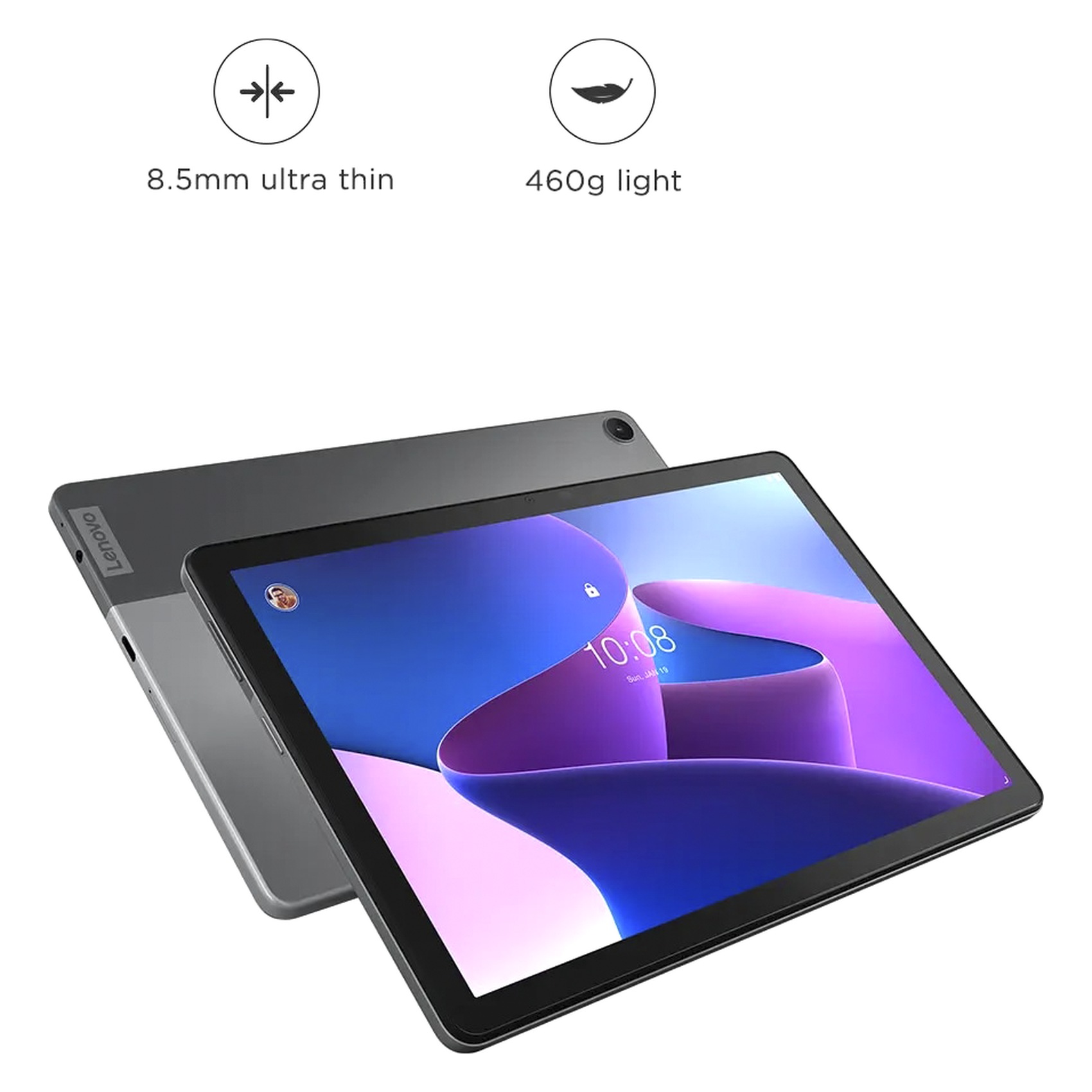 Lenovo Tab M10 Gen 3 10.1-inch 4GB RAM 64GB Wi-Fi 328FUGR Storm Grey With With Bumper Case Blue