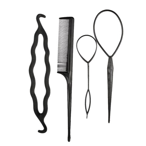 Generic-4Pcs Hair Twist Styling Clip Stick Pin Bun Braid Maker Hair Accessories Kit DIY Hair Style Tool