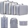 7 Set Packing Cubes Clothes Storage Bag Luggage Packing Organizers for Travel Accessories(Grey)