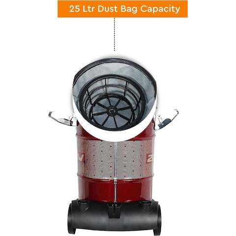 Nobel 25 Litre Drum Vacuum Cleaner With 25 Ltr Dust Bag Low Noise NVC2525 Red