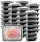 Vsell24 150Pc 12Oz 360Ml Disposable Microwave Containers With Lids Black Bpa Free For Take Out Food Bowls Salad Container