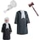 FITTO Lawyer Costume for Kids with Gavel, Wig and Glove, Perfect for Dress up Play and Halloween