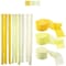 Party Time 3 Rolls Crepe Paper Streamers Backdrop, 3 Colors, for Various Christmas Party Wedding, Proposal, Bridal Shower Festival Birthday Party Decorations (Yellow, Light Yellow and White)