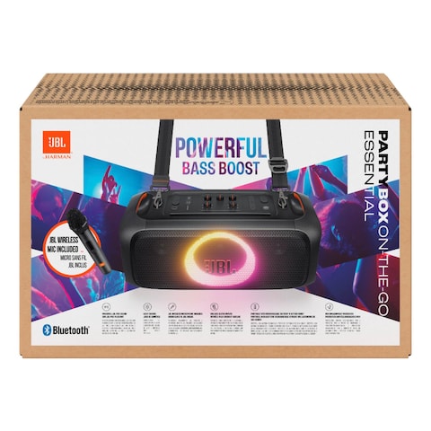 JBL Partybox On The Go Essential Portable Bluetooth Speaker Black