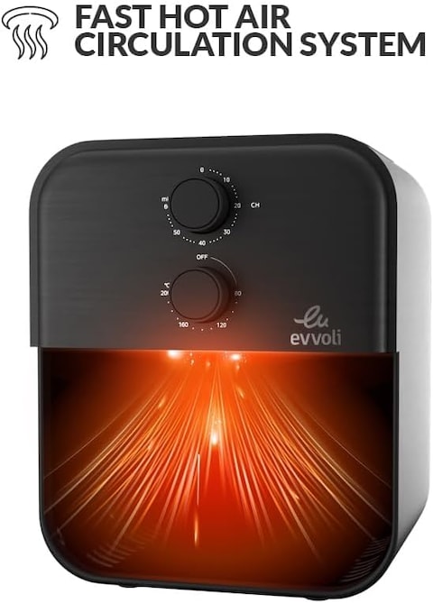 Evvoli Air Fryer 3.8L Timer And Adjustable Temperature Control Black, EVKA-AF3801B