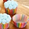 100Pcs Rainbow Color Cupcake Baking Paper Cases Cake Box