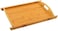 Single Wooden Solid Bamboo Serving Tray with Handles - Bed, Breakfast, Tea Serving Lap Tray - (43 * 30.5 * 4cm)