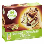 Buy Carrefour Pistachio Chocolate Ice Cream Cones 411g in Kuwait