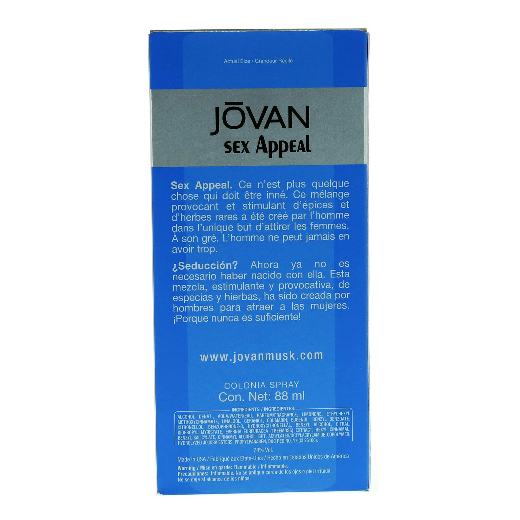 JOVAN SEX APPEAL MALE EDT 88ML