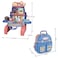 Little Story ROLE PLAY ANIMAL CARE/PET HOUSE TOY SET SCHOOL BAG (26 Pcs) - Blue, 3-IN-1 Mode