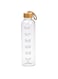 Cuisine Art Ross Motivation Borosilicate Glass Bottle 500ml Glass Water Bottle with Time Marker, Leak Proof Bpa Free Motivational Water Bottle with Bamboo Lid For Sports, Outdoors, Office and Home
