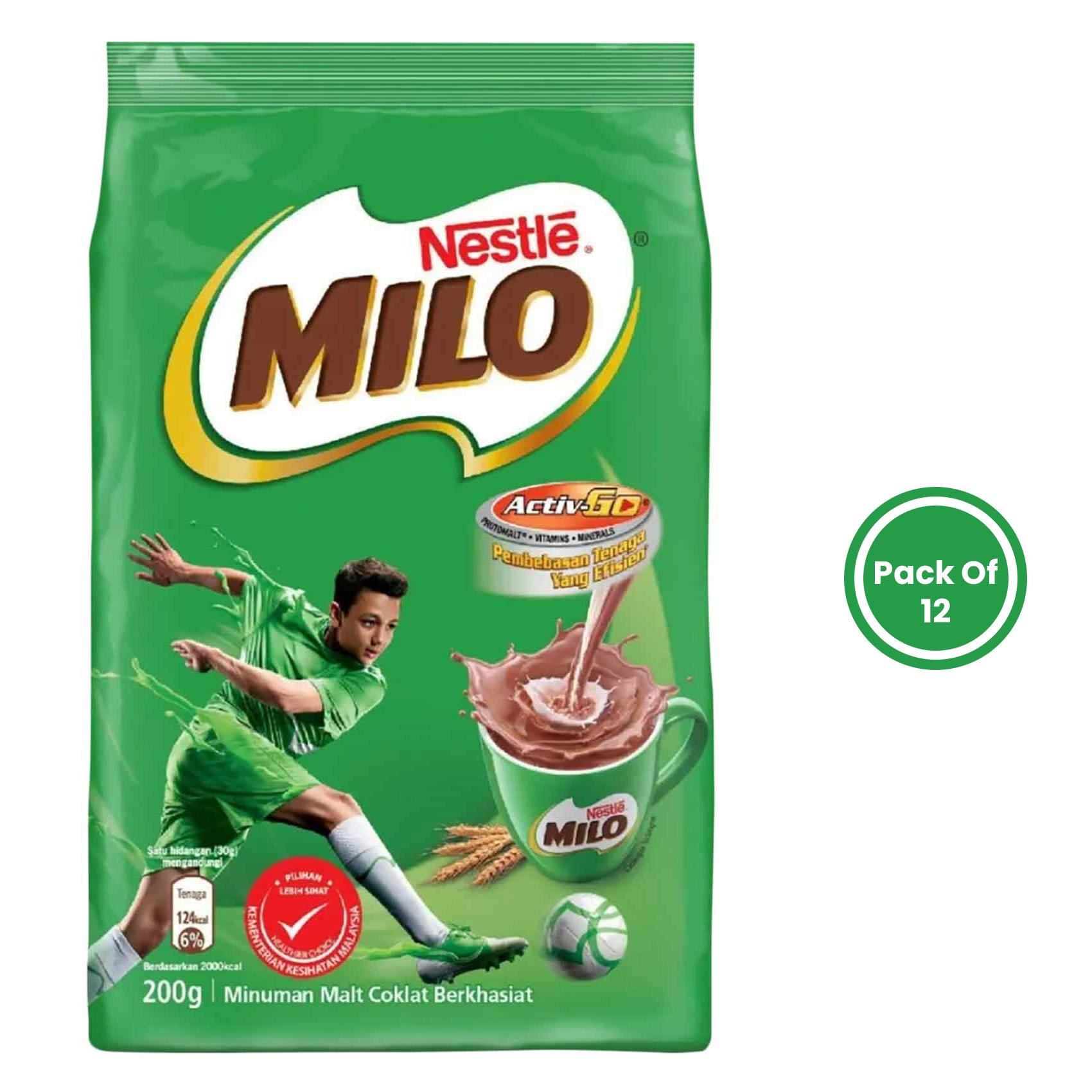 Buy Nestle Milo Activ Go Chocolate Powder 200g x Pack of 12 Online