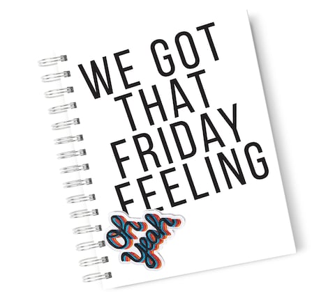 Loud Universe Hardcover Notebook Friday Feeling Oh Yeah Weekend Spiral Notebook with Premium High Quality Paper A5 Size