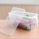 Storage Box Kitchen Grain Storage Box Refrigerator Food Storage Box Plastic Transparent Sealing Cap with Handle 4 Piece Set Cereal Containers
