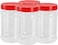Royalford 750ml Pet Jar- Rf11877 Round Airtight, Set Of 4 Premium-Quality Storage Canisters Transparent Jar Clear Body With Red Lid