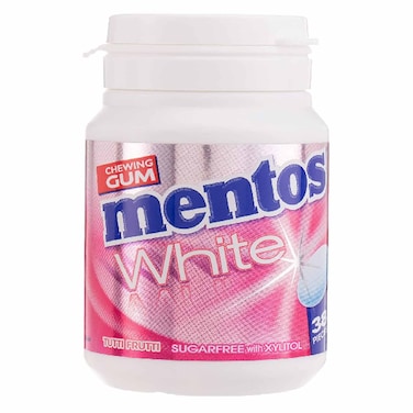Mentos Gum White Tutti Frutti Sugar Free 38 Pieces