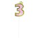 Number 3 Glitter Crown Cake Topper PT-1025