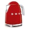 Smeg 50&#39;s Style Electric Kettle KLF03RDUK, 3000 W, 1.7 L, Red, Stainless Steel, Glossy Finish