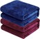 2-Pc Microfiber Bath Sheet Navy/Wine Red 80x160cm Soft Microfiber Beach Towel Super Absorbent, Fast Drying and Durable Microfiber Bath Towel