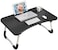 Lushh Foldable Laptop Table with ipad Holder , Cup Slot Adjustable Anti Slip Legs for Indoor Study Eating Reading Watch Movies on Bed, Black