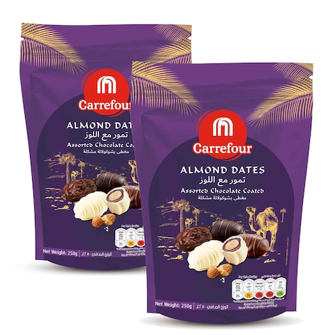 Carrefour Almond Dates With Chocolate Coated 250g Pack of 2
