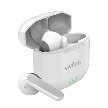 Switch Digital S200 Truly Wireless Bluetooth In-Ear Earbuds With Charging Case White