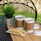 Markq [50 Sets] Disposable Coffee Cups with Lids and Sleeves - 16 oz. White Hot Paper Cup