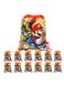 Drawstring Bag for Boys/Girls Travel Storage Package Cartoon School Backpack Children Kids Birthday Party Favors Bags 12 pcs (Mario)
