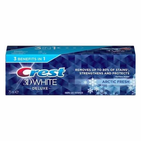 Crest 3D White Deluxe Arctic Fresh Toothpaste 75ml x Pack of 2 25% Off